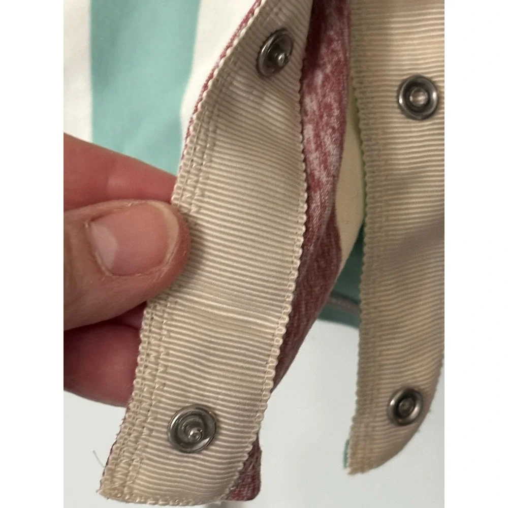 Lululemon Vinyasa‎ Scarf Multi Color Striped Snap Infinity Wrap Pink Teal OS